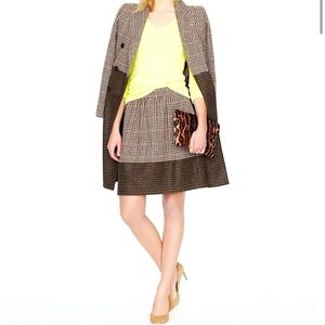 Jcrew Colorblock Plaid Houndstooth Mini Skirt